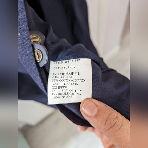 Vintage VIP Petites Navy Trench coat Size 12P - Picture 5 of 9